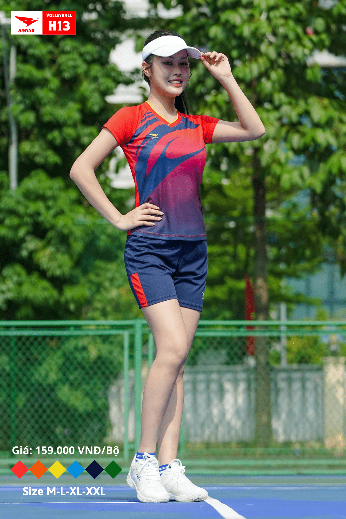 Áo bóng chuyền Nữ Hiwing H13 màu Đỏ